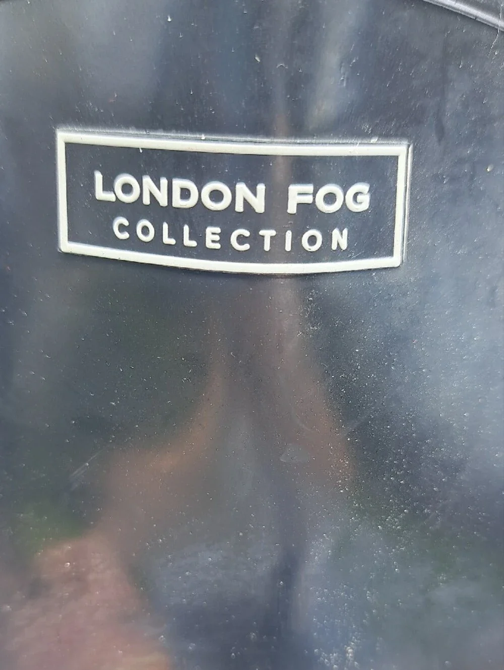London Fog Black Thames Gloss Rain Boots with White Logo 7 New w/o box